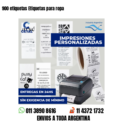 900 etiquetas Etiquetas para ropa