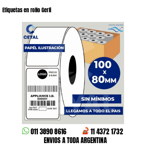 Etiquetas en rollo Gerli