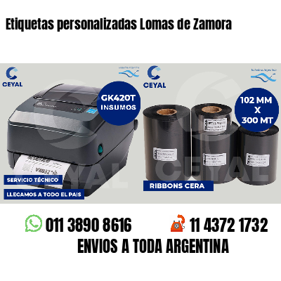 Etiquetas personalizadas Lomas de Zamora