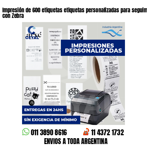 Impresión de 600 etiquetas etiquetas personalizadas para seguimiento de activos con Zebra