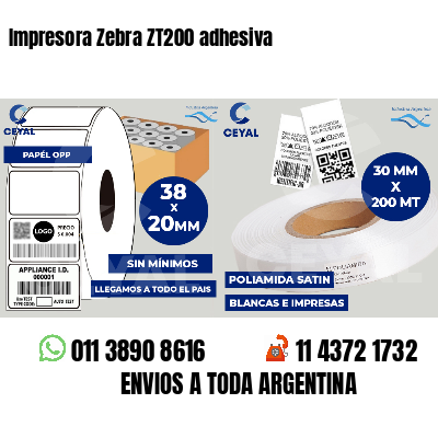 Impresora Zebra ZT200 adhesiva
