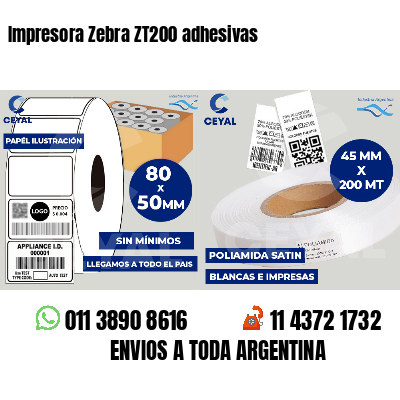 Impresora Zebra ZT200 adhesivas