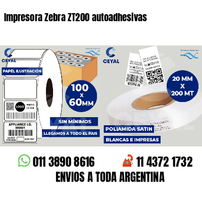Impresora Zebra ZT200 autoadhesivas