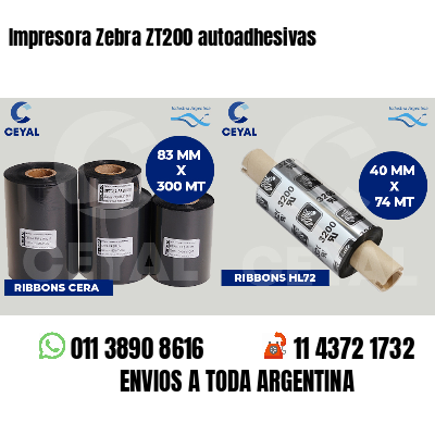 Impresora Zebra ZT200 autoadhesivas