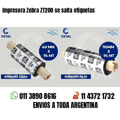 Impresora Zebra ZT200 se salta etiquetas