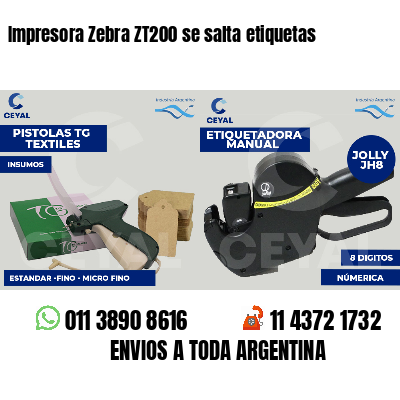 Impresora Zebra ZT200 se salta etiquetas