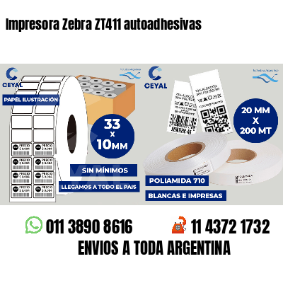 Impresora Zebra ZT411 autoadhesivas