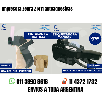 Impresora Zebra ZT411 autoadhesivas
