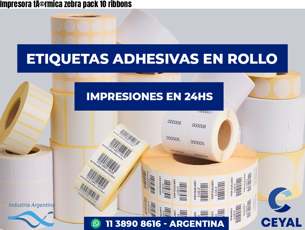 Impresora tÃ©rmica zebra pack 10 ribbons