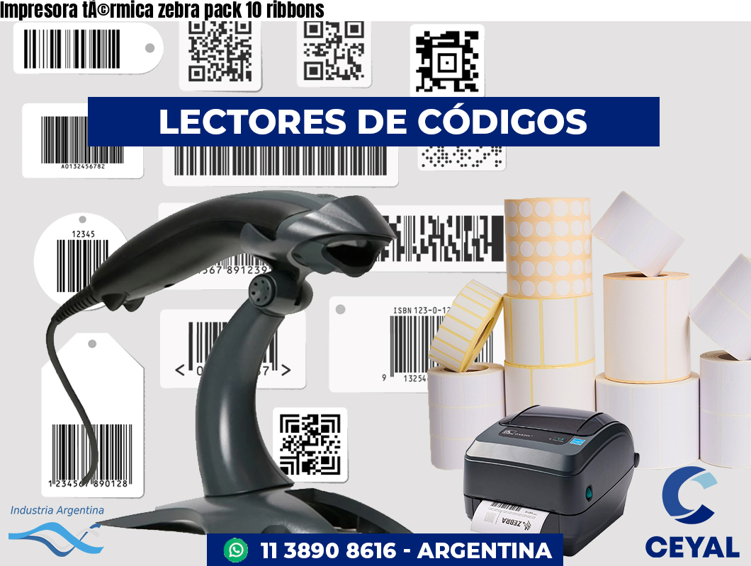 Impresora tÃ©rmica zebra pack 10 ribbons