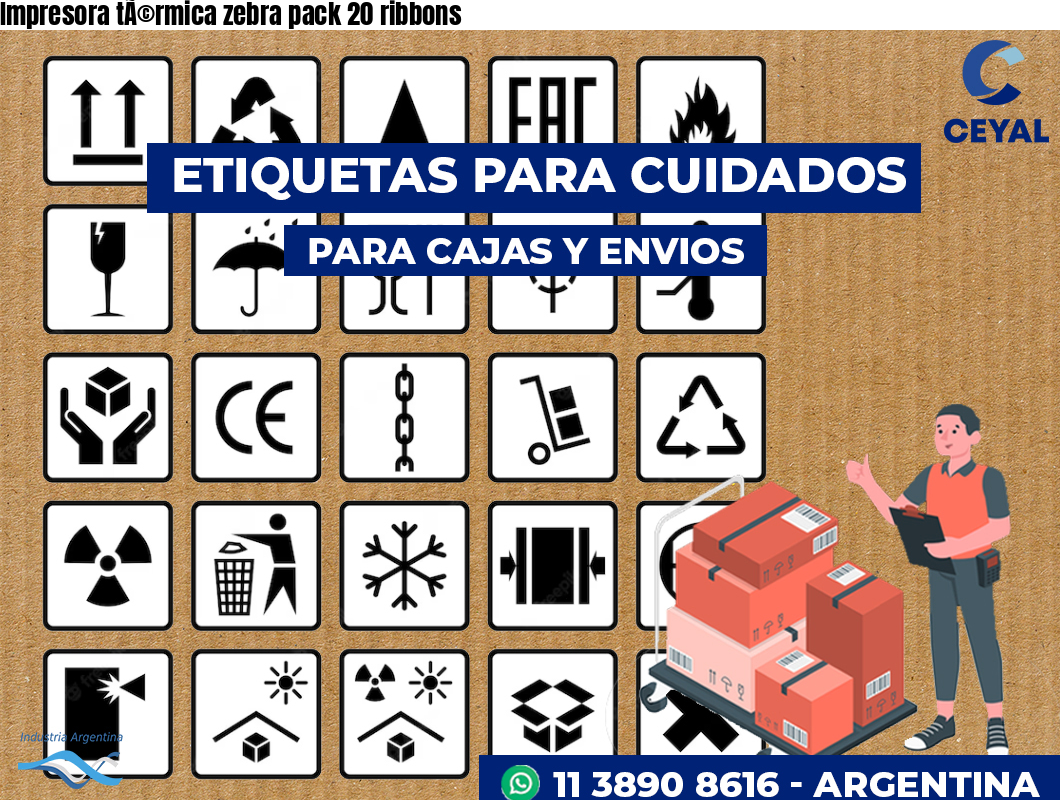 Impresora tÃ©rmica zebra pack 20 ribbons
