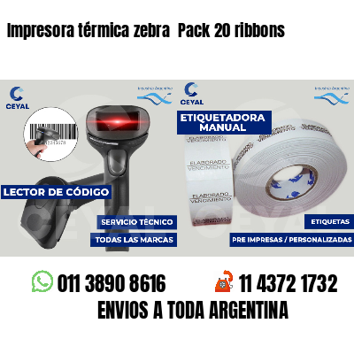 Impresora térmica zebra  Pack 20 ribbons