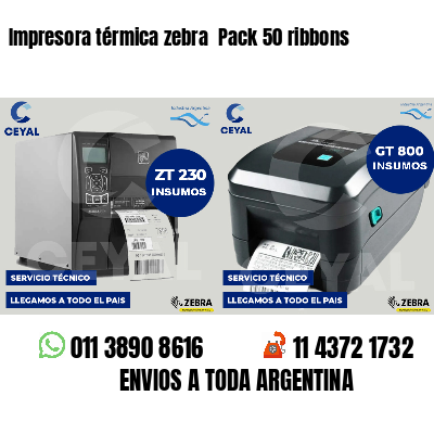 Impresora térmica zebra  Pack 50 ribbons