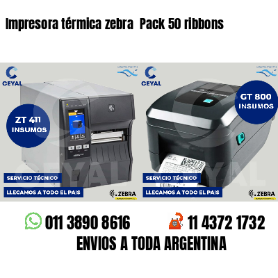 Impresora térmica zebra  Pack 50 ribbons
