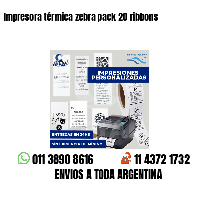 Impresora térmica zebra pack 20 ribbons