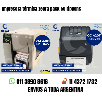 Impresora térmica zebra pack 50 ribbons