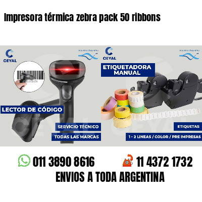 Impresora térmica zebra pack 50 ribbons