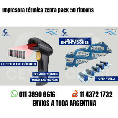 Impresora térmica zebra pack 50 ribbons