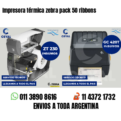 Impresora térmica zebra pack 50 ribbons