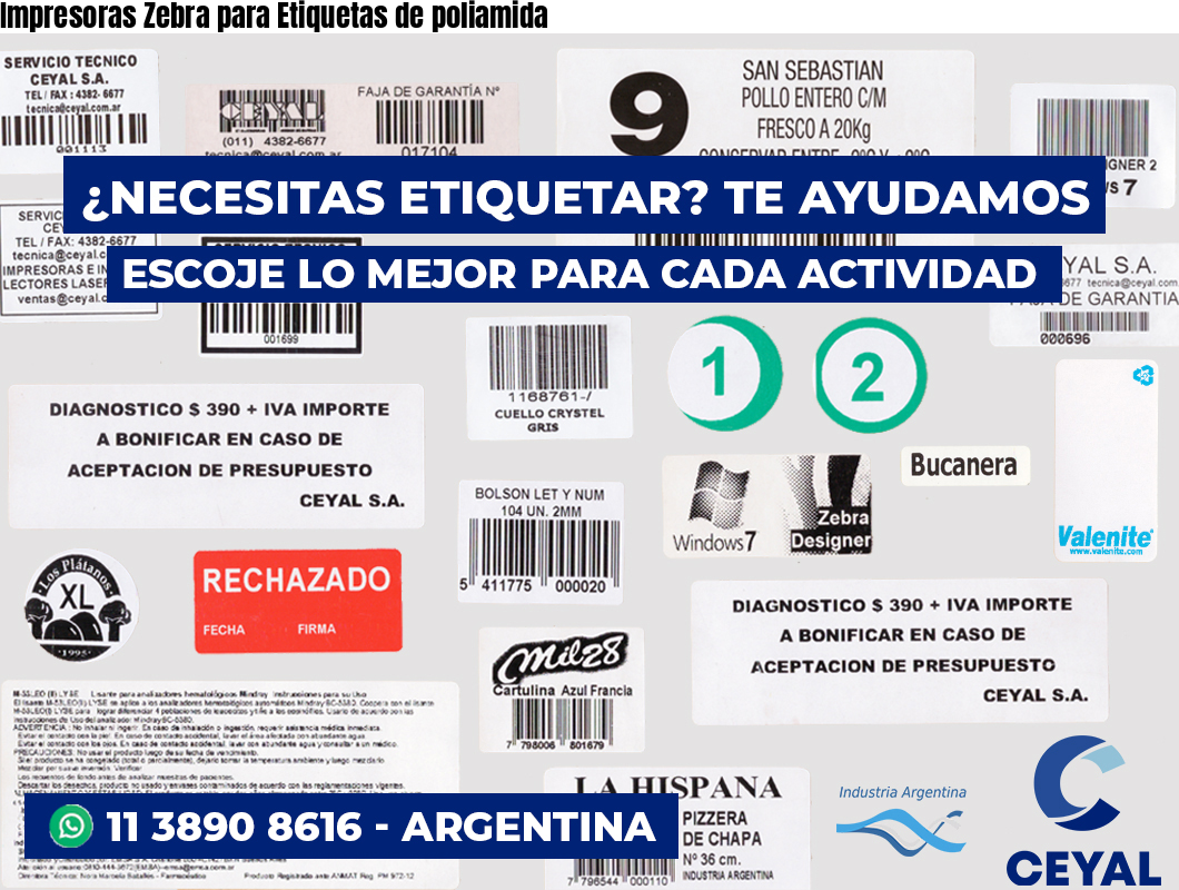 Impresoras Zebra para Etiquetas de poliamida