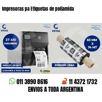 Impresoras pa Etiquetas de poliamida