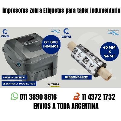 impresoras zebra Etiquetas para taller indumentaria