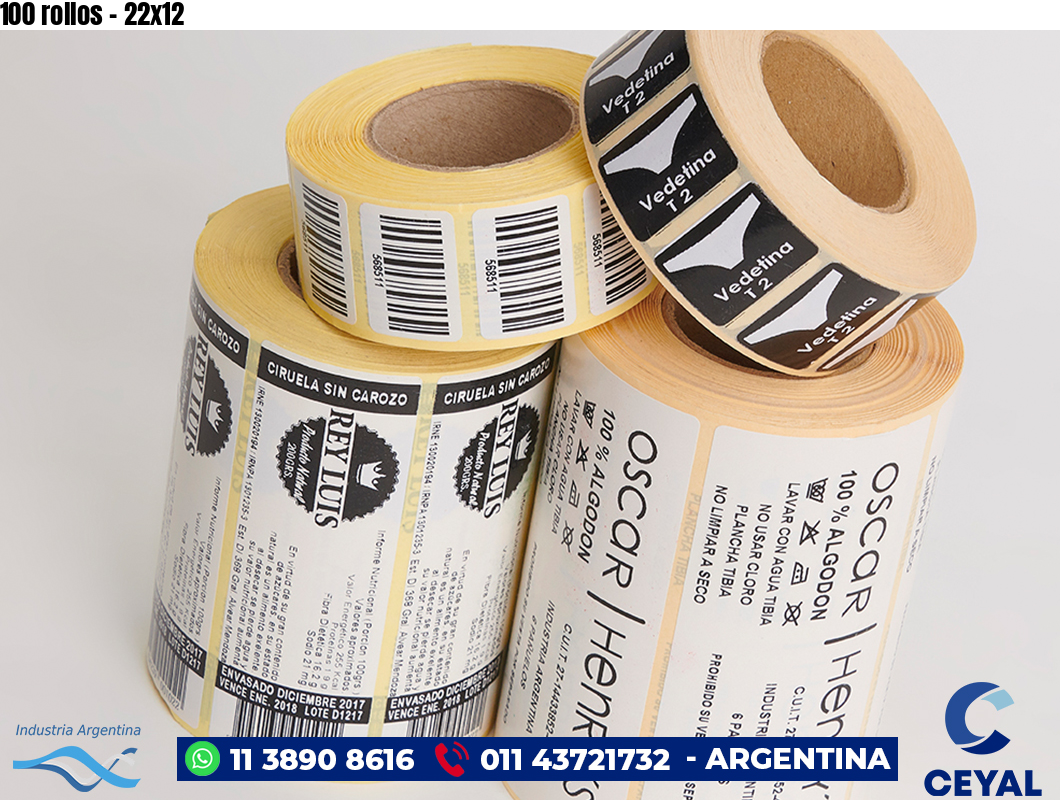 100 rollos - 22x12