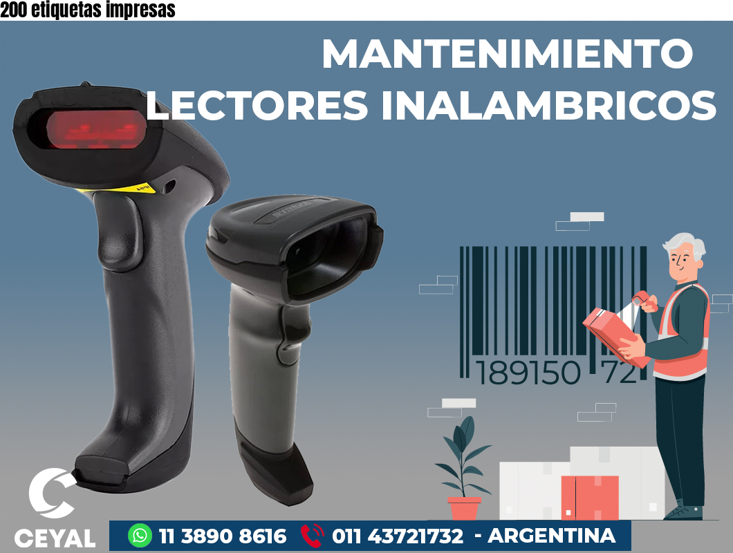 200 etiquetas impresas
