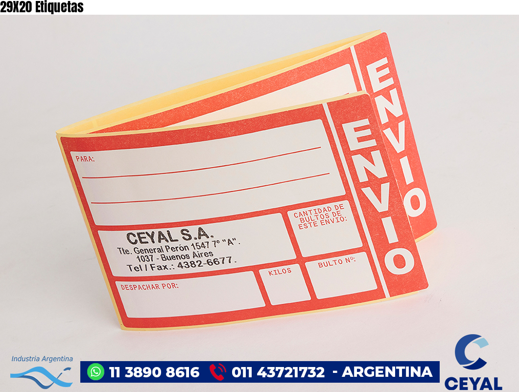 29X20 Etiquetas