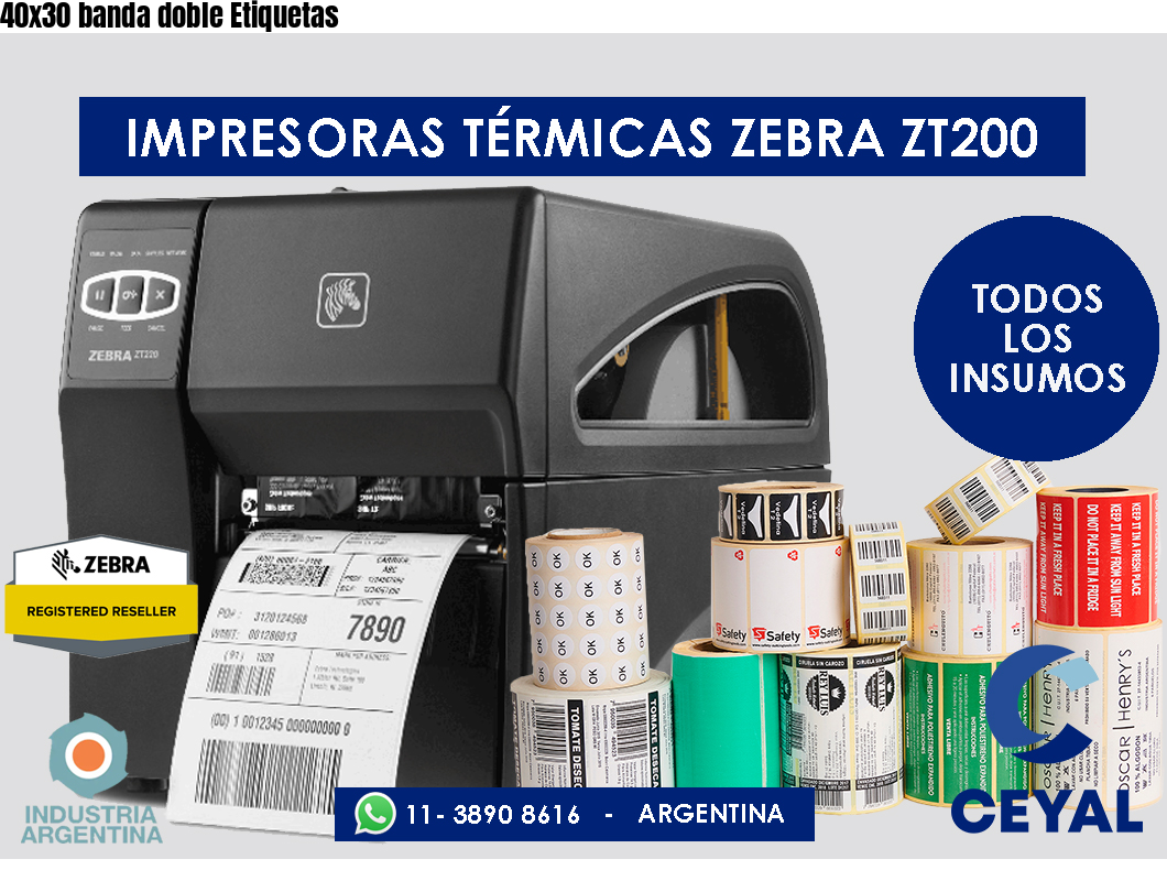 40x30 banda doble Etiquetas