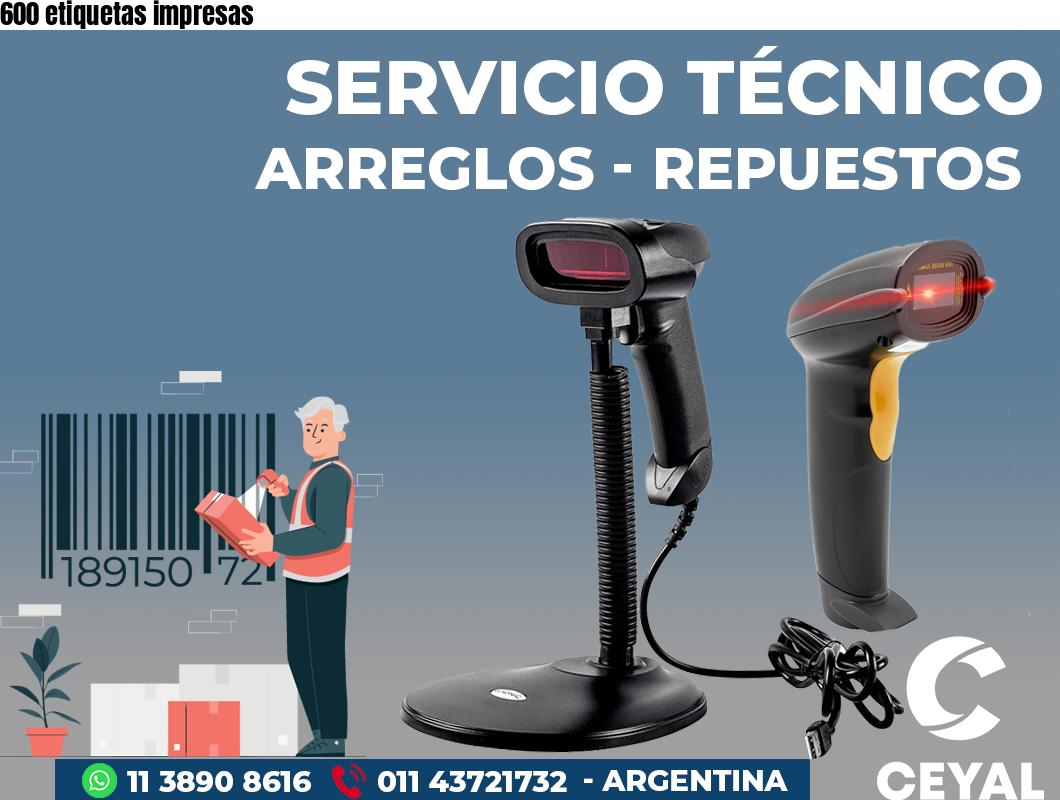 600 etiquetas impresas