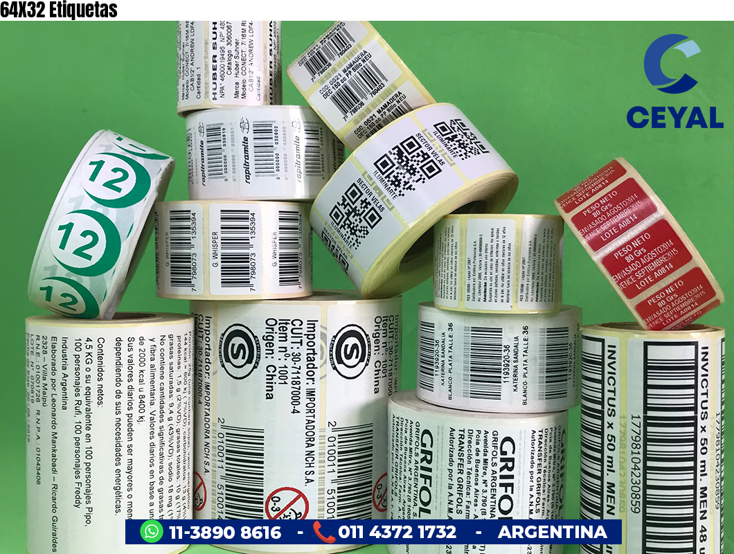 64X32 Etiquetas