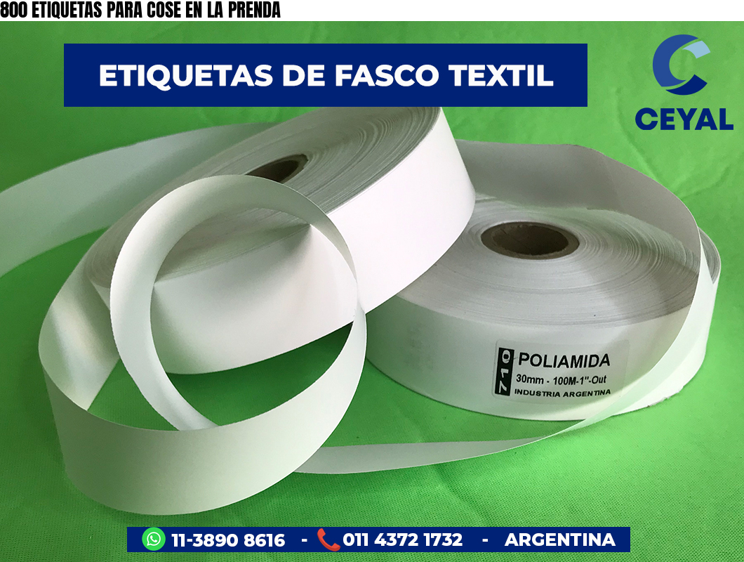 800 ETIQUETAS PARA COSE EN LA PRENDA