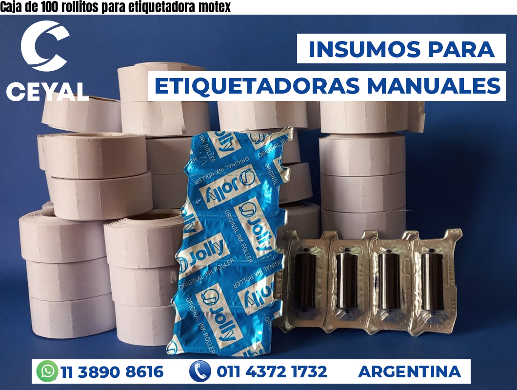 Caja de 100 rollitos para etiquetadora motex
