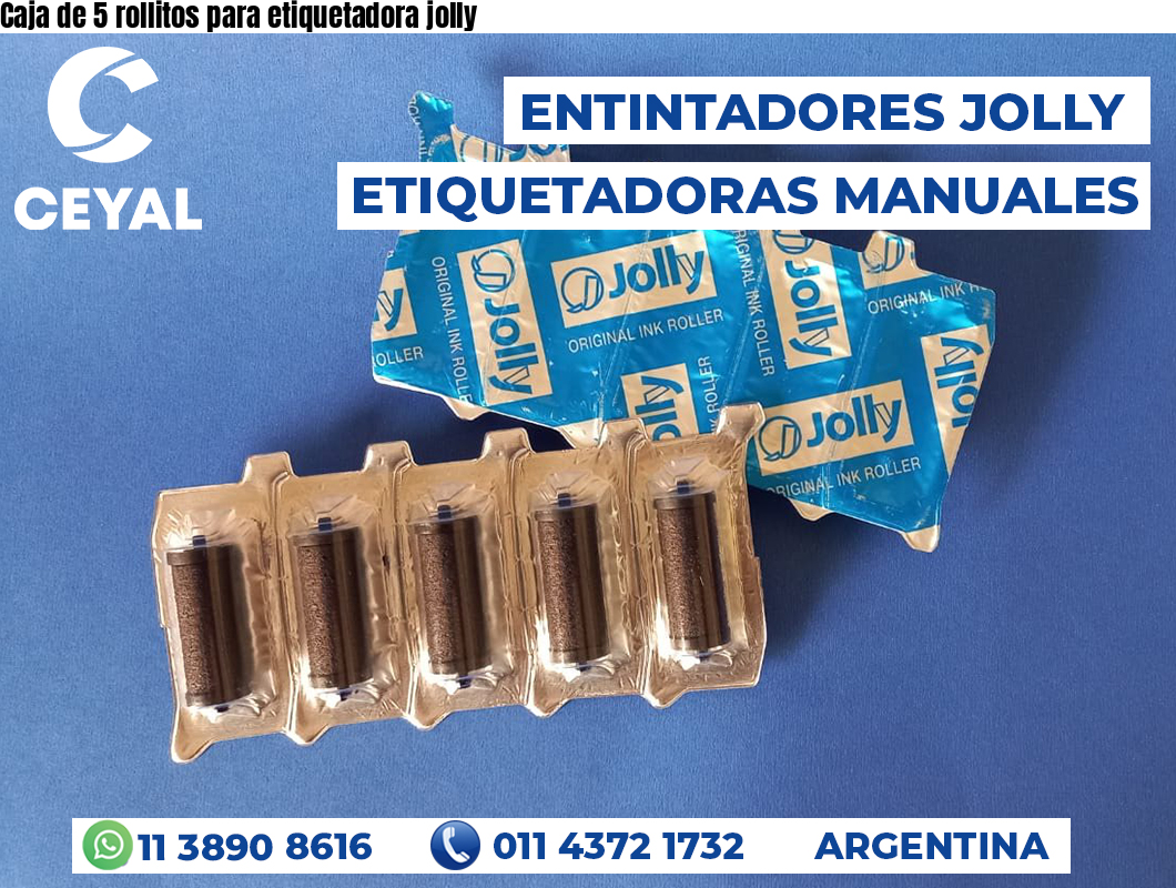 Caja de 5 rollitos para etiquetadora jolly