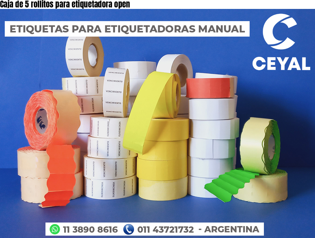 Caja de 5 rollitos para etiquetadora open