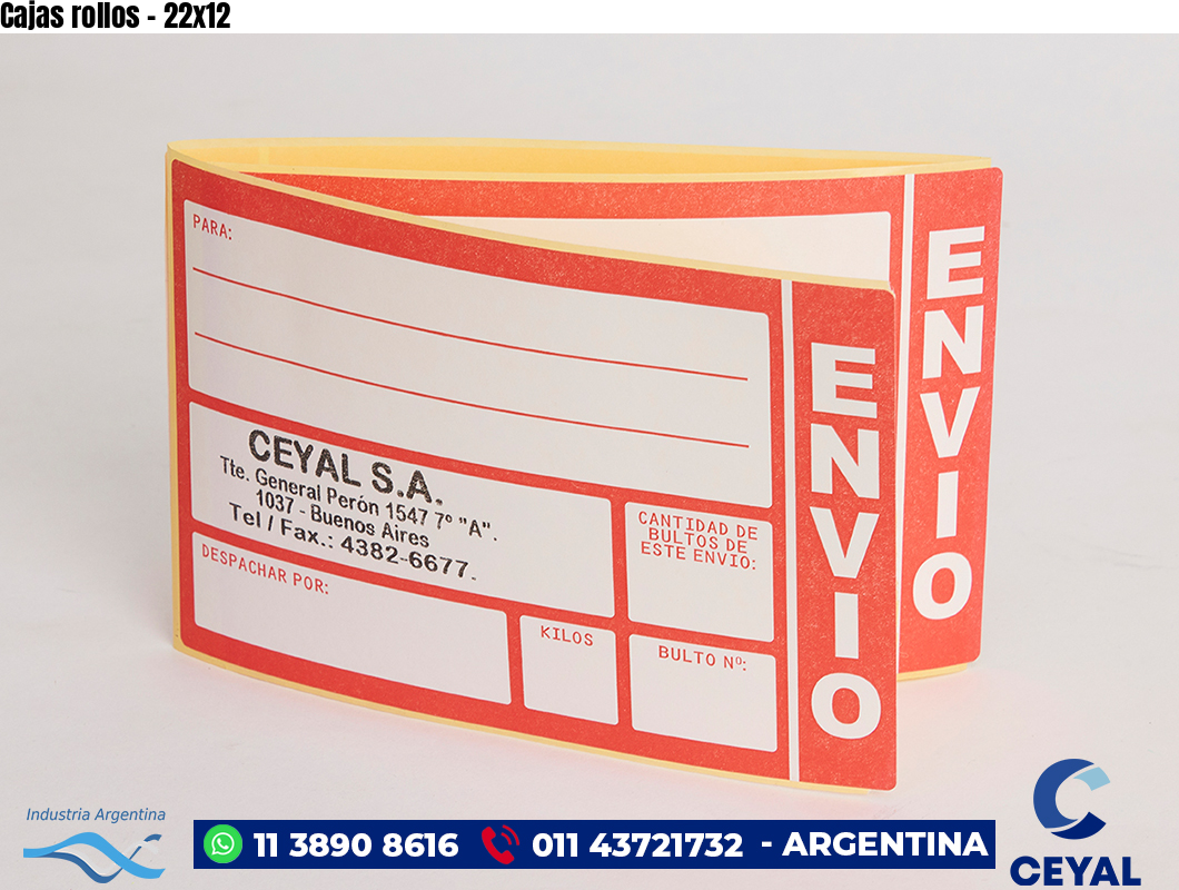 Cajas rollos - 22x12