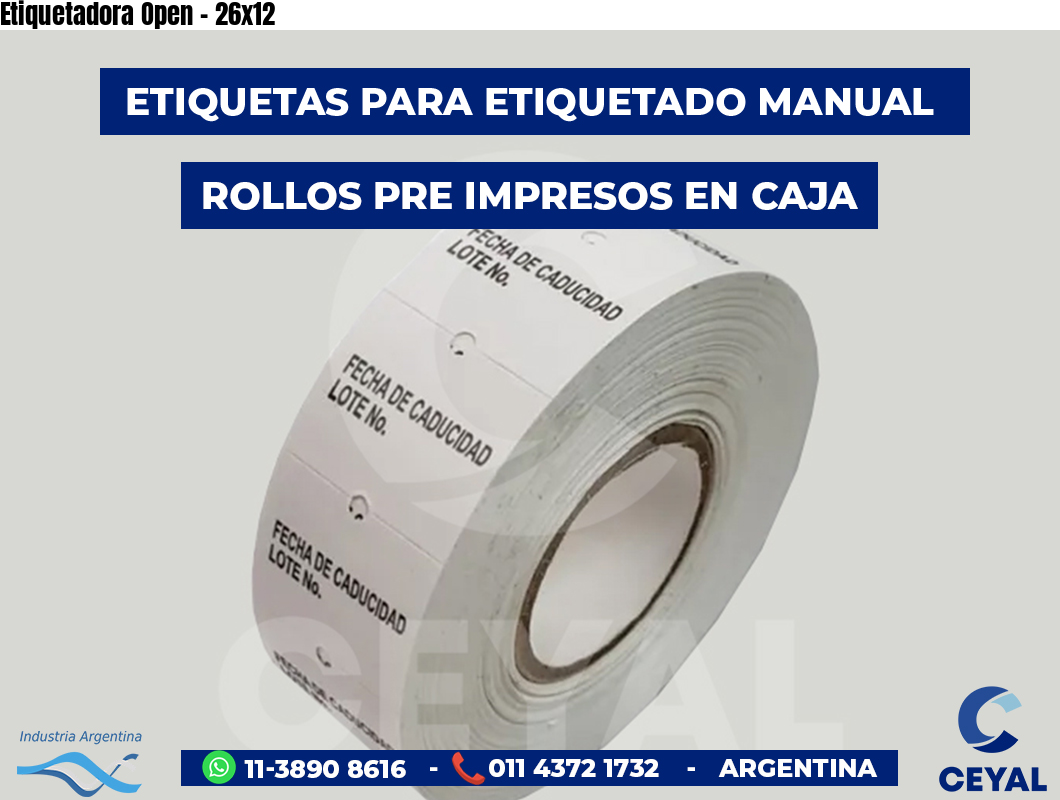 Etiquetadora Open - 26x12