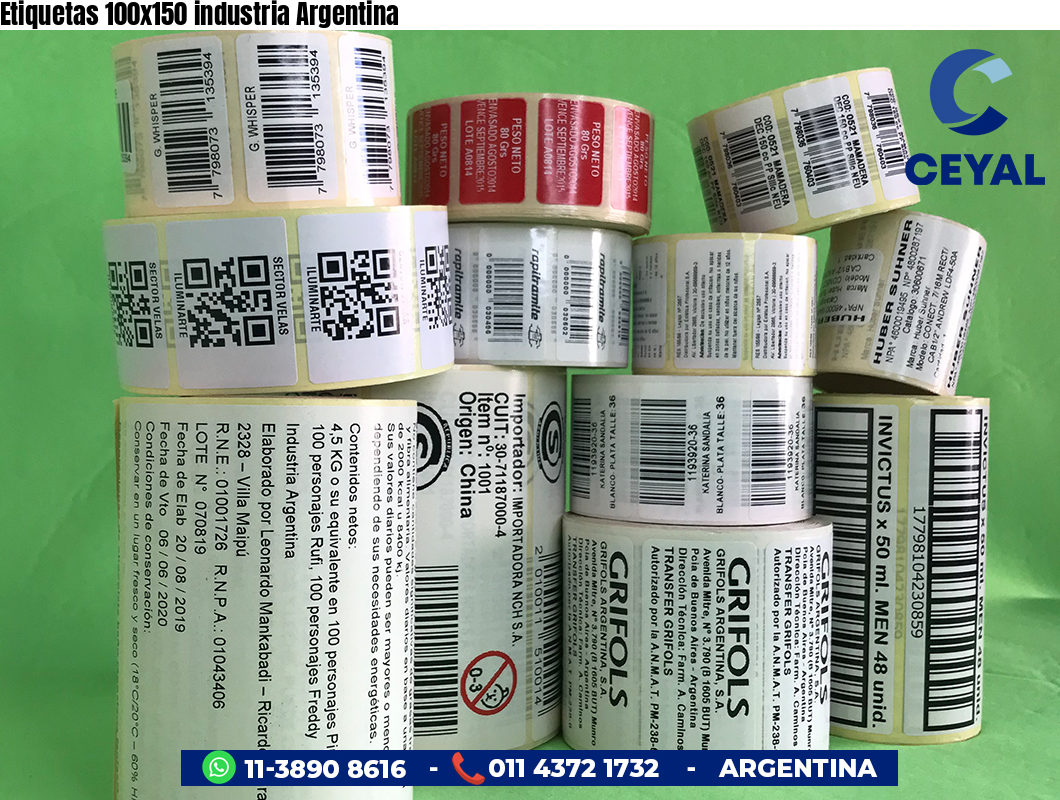 Etiquetas 100x150 industria Argentina