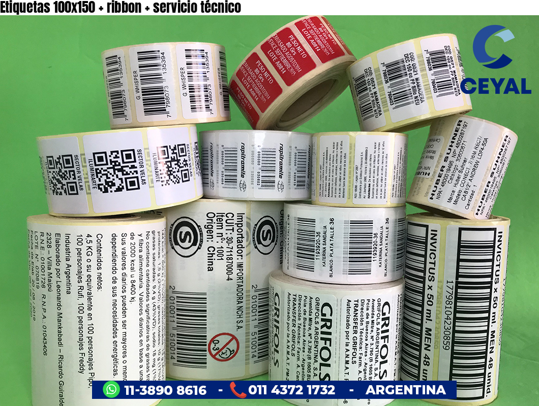 Etiquetas 100x150 ribbon servicio técnico