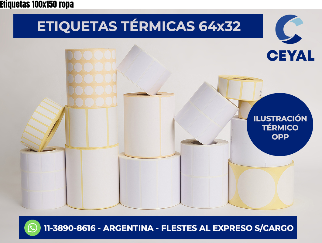 Etiquetas 100x150 ropa