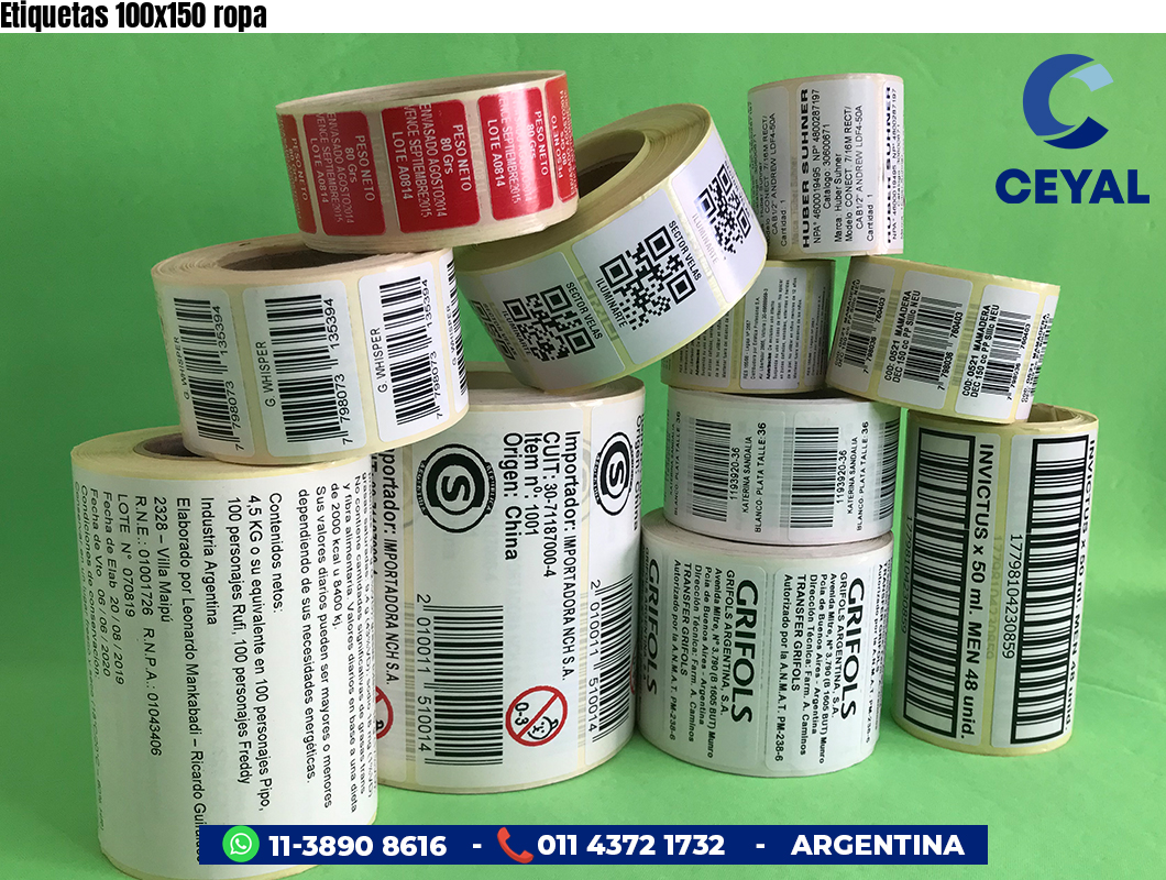 Etiquetas 100x150 ropa