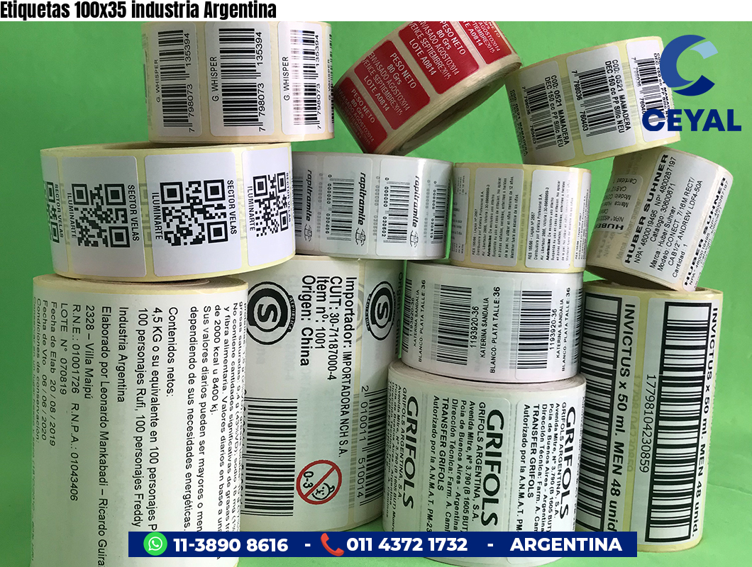 Etiquetas 100x35 industria Argentina