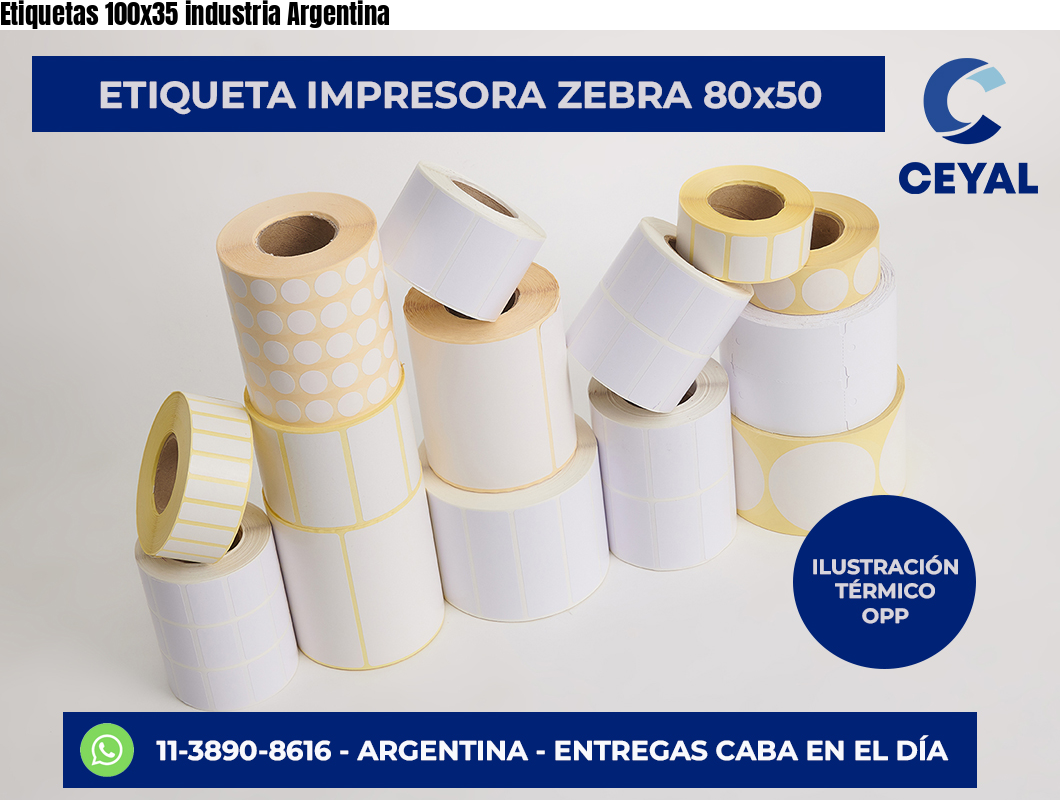 Etiquetas 100×35 industria Argentina