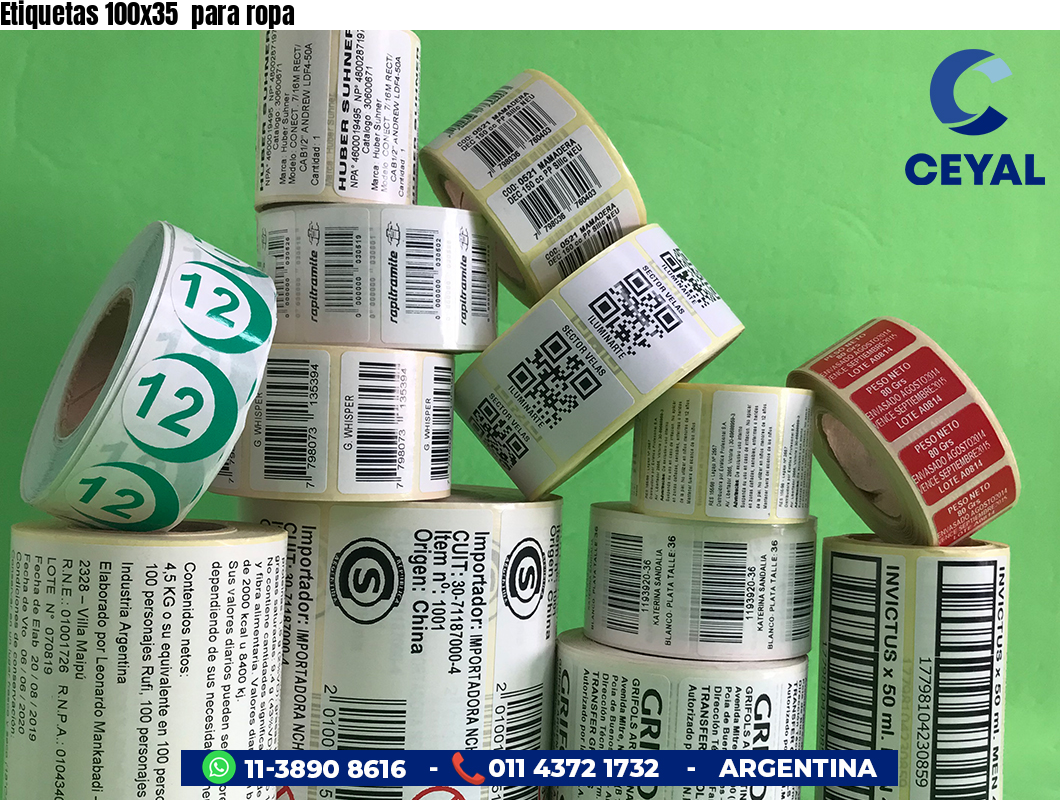 Etiquetas 100x35  para ropa