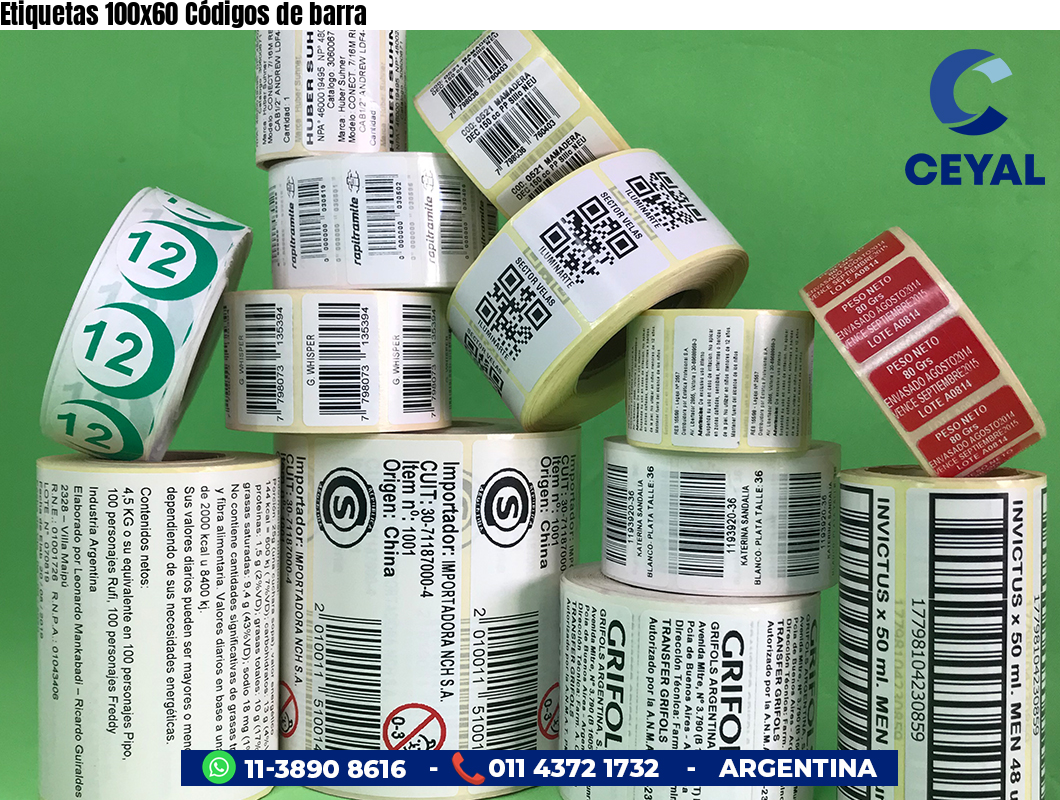 Etiquetas 100x60 Códigos de barra