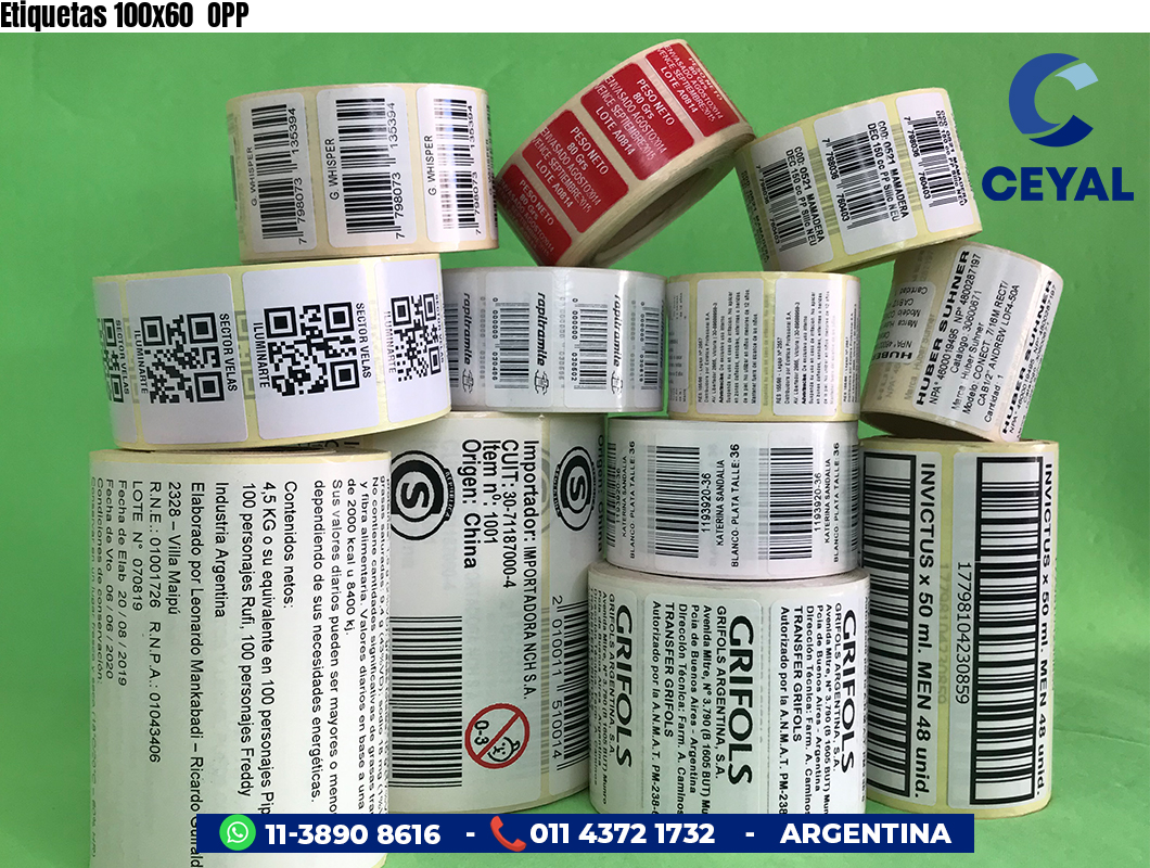 Etiquetas 100x60  OPP