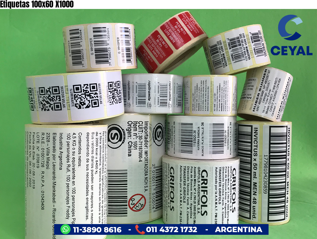 Etiquetas 100x60 X1000