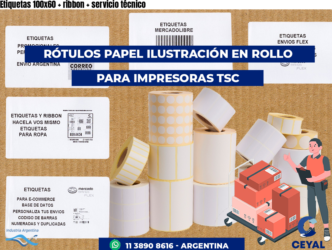 Etiquetas 100x60 ribbon servicio técnico