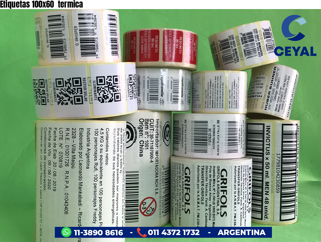 Etiquetas 100x60  termica